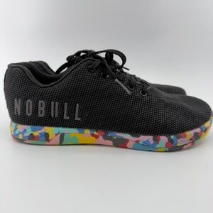 NOBULL Black Multi-Color Gum Trainer Women 10.5 Men 9 Cross Training Shoes